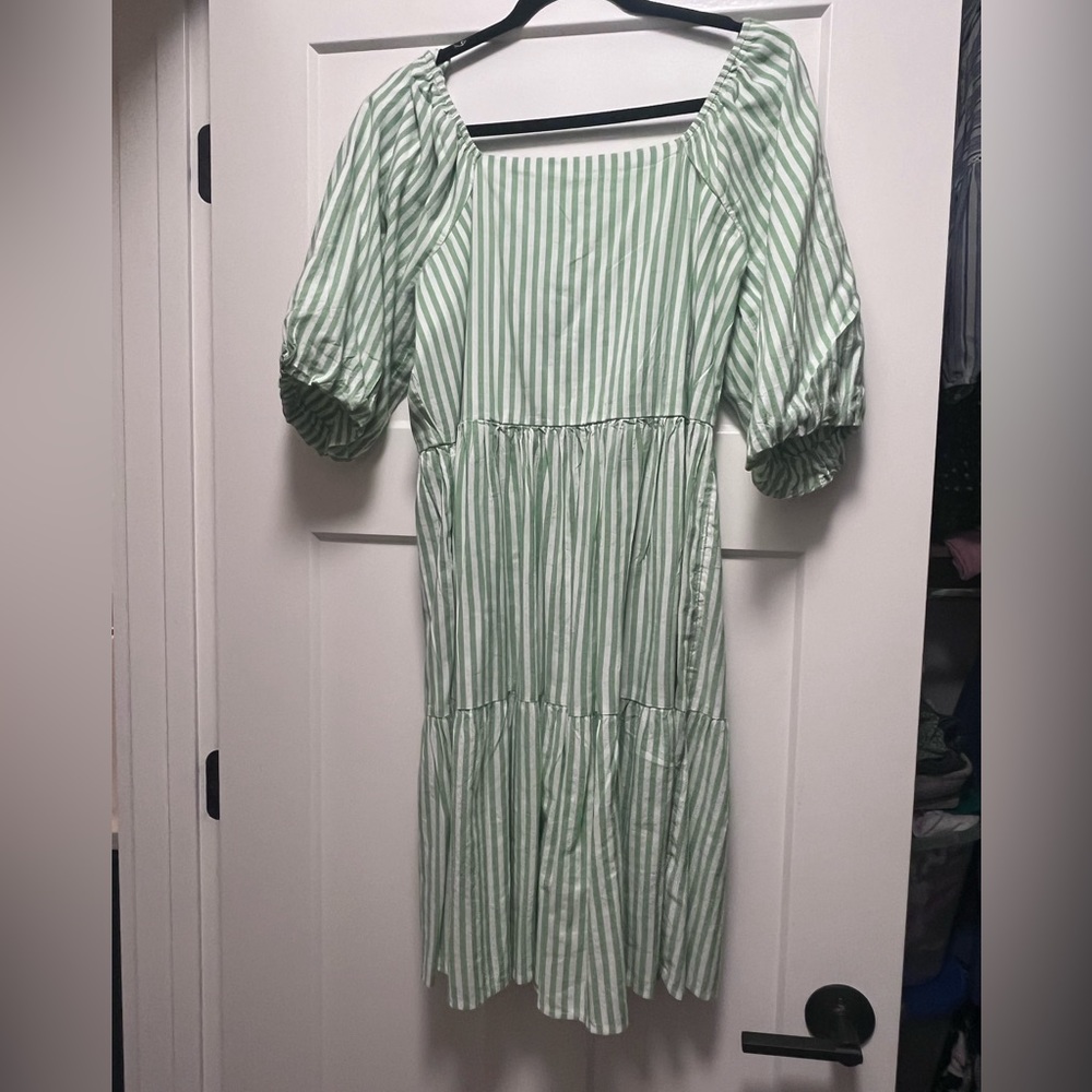 Striped Peasant Dress